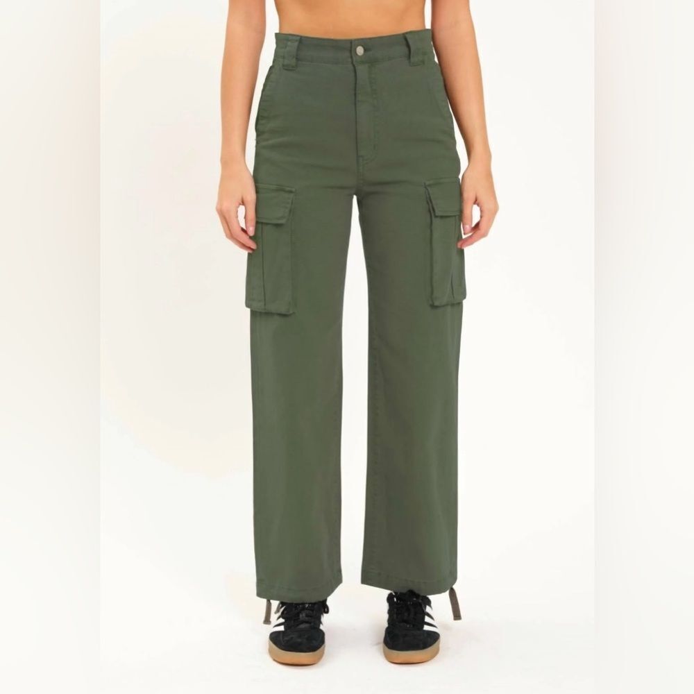 Daze Denim Cadet Cargo High Rise Cinch Hem Pants Green Size 30 NWT STITCH FIX